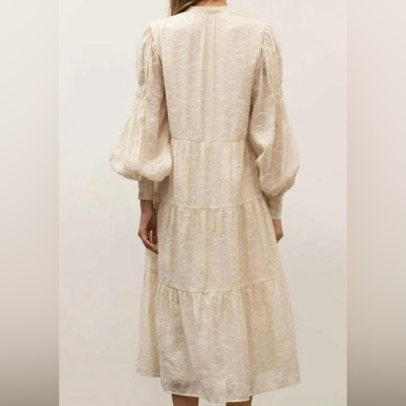 Moon River Long Dress Large Maxi Ivory bohemia long sleeve boho cottage core - Picture 2 of 11